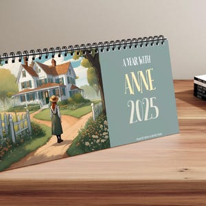Calendario ANNA dai capelli rossi 2025 - Calendario da tavolo con citazioni letterarie - Regalo per fan dei libri di Lucy Maud Montgomery - Planner 2025 di Anna dai capelli rossi