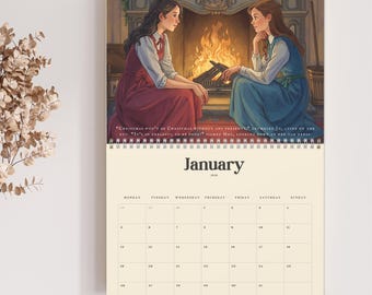 Little Women 2026 Wall Planner - Louisa May Alcott Quotes Calendar - Vintage Book Art Prints - Uplifting Jo Meg Beth Amy Home Decor