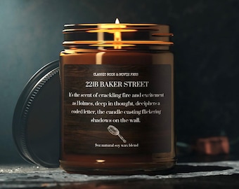 Sherlock Holmes Story Candle - Book Lover Present - Baker Street Detective Fan Gift - Book inspired Light - Literary Atmosphere Home Decor