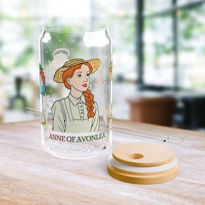 ANNE of Green Gables Eiskaffeetasse | Lucy Maud Montgomery Geschenk für Leseratten | Romantische klassische Glasdose |Anne Avonlea | Green Gables Buchliebhaber