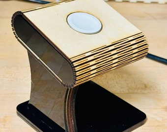 Lasercut Apple Watch Charging Station mixed medium wood/acrylic