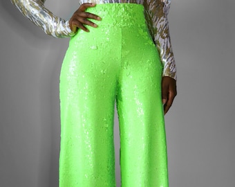 SAMPLE SALE Wyatt High waist Palazzo Sequin Pants