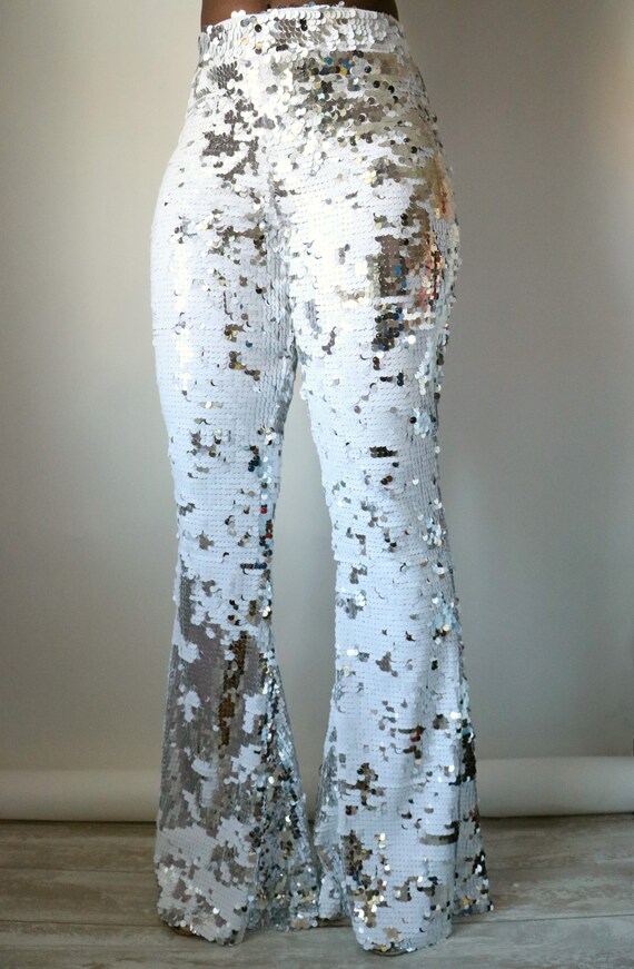white glitter flares
