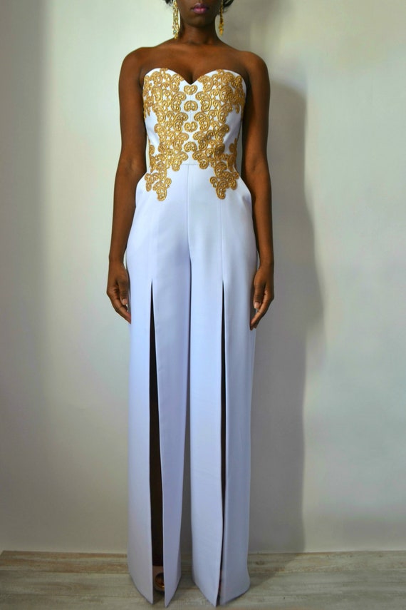 sweetheart strapless jumpsuit