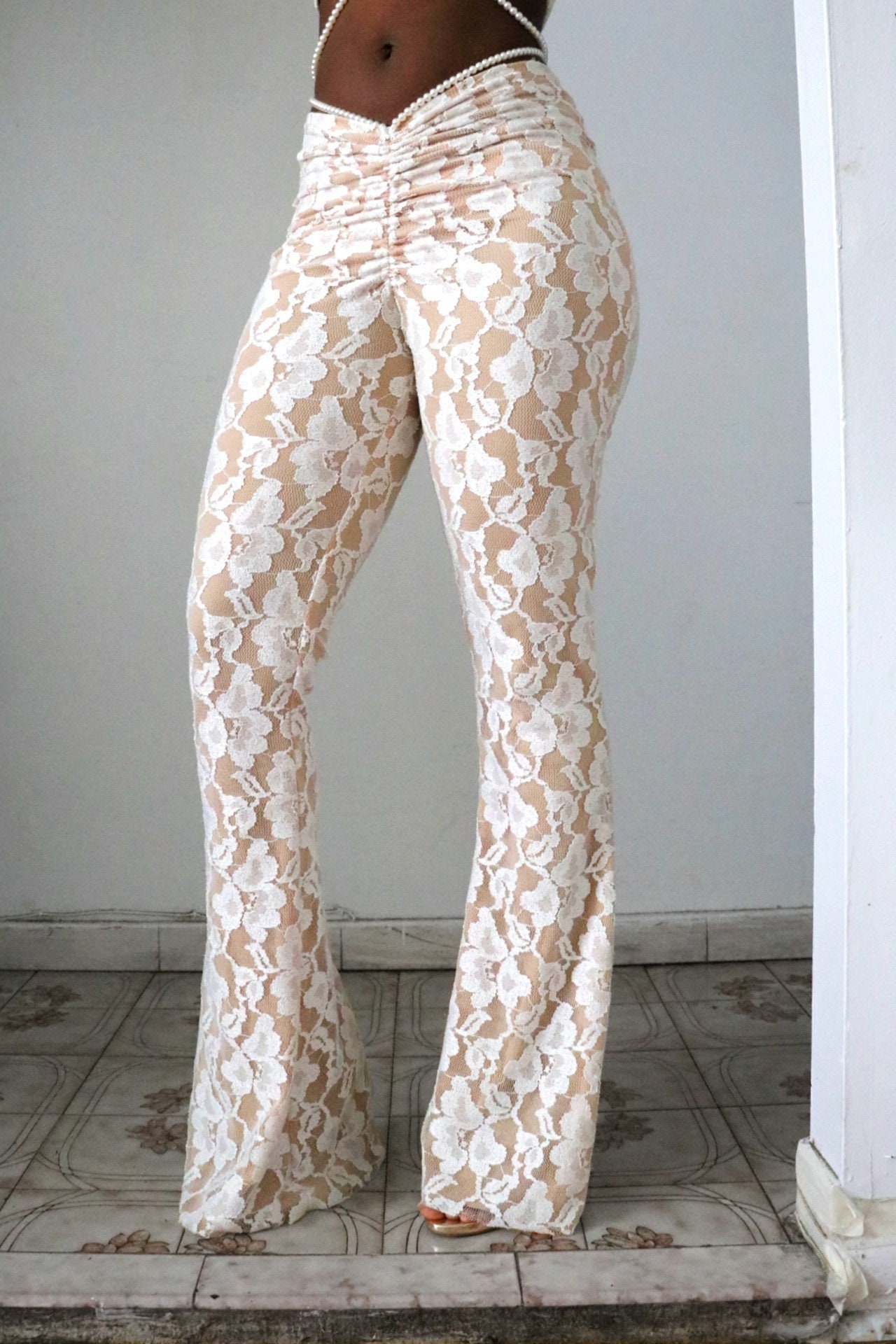 Lace Flare Pants -  UK