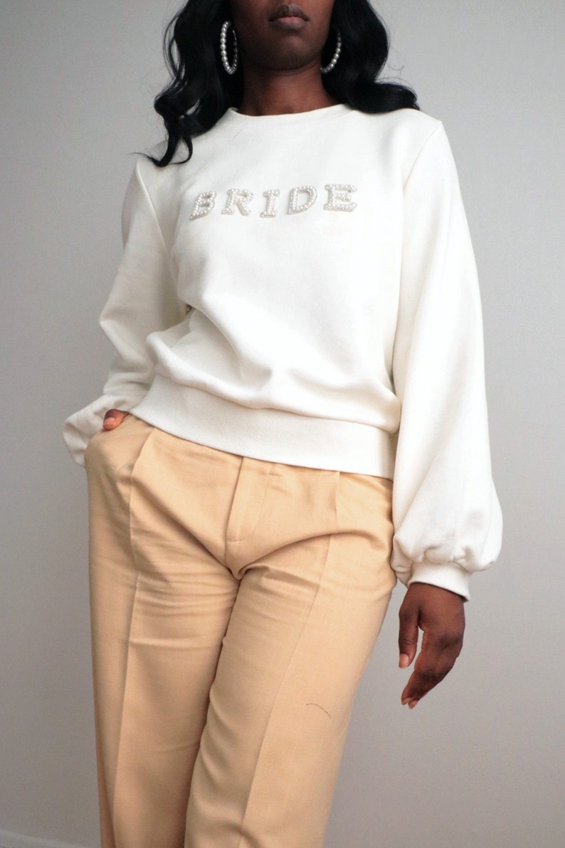 Pearl Rhinestone Bride Sweatshirt image 1