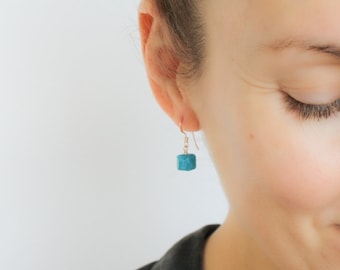 Apatite Earrings in 14k Gold Fill for Motivation