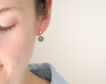 Unakite Stud Earrings in Sterling Silver for Emotional Resilience