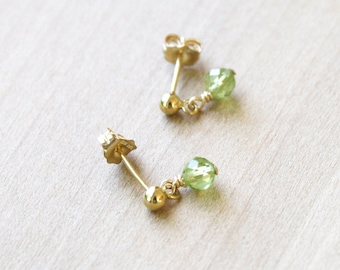 Natural Peridot Studs for Motivation and Energy Cleansing