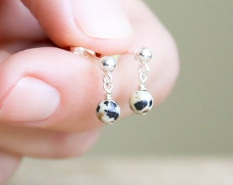 Dalmatian Stone Studs in Sterling Silver for a Joyful Spirit and Adventure