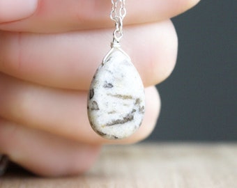 Zebradorite Necklace in Sterling Silver for Manifestation and Reaching Your Goals