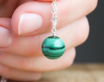 Natural Malachite Necklace for Grounding and Intuition