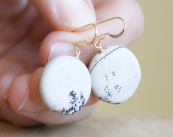 Natural Jasper Earrings in 14k Gold Fill for Grounding and Strength