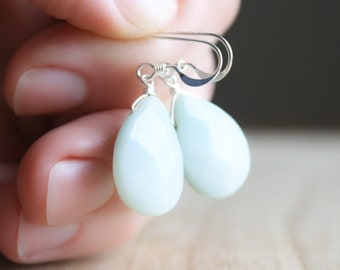 Natural Amazonite Earrings for Soothing Anxieties and Calming the Mind