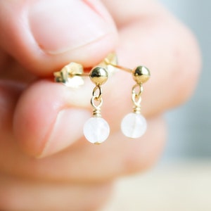 Rainbow Moonstone Stud Earrings Gold . Rainbow Moonstone Earrings Dangle . June Birthstone Earrings for Girls