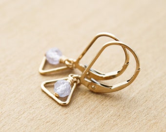 Tanzanite Studs in 14k Gold Fill for Intuition and Strength