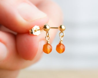 Natural Carnelian Studs for Motivation and a Zest for Life