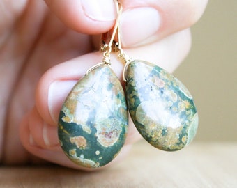 Rhyolite Earrings in 14k Gold Fill for Living in the Moment