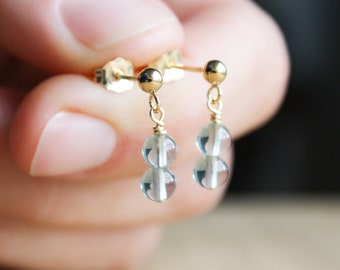 Blue Fluorite Studs in 14k Gold Fill for Mental Clarity