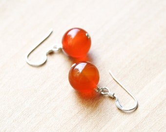 Natural Carnelian Earrings for Courage and Willpower