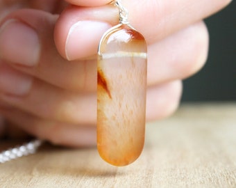Real Carnelian Necklace for Clarifying Perception and Trusting in Yourself