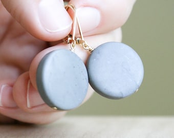 Natural Grey Jasper Earrings for Grounding and Strength