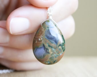 Rhyolite Necklace for Inner Peace and Being Present