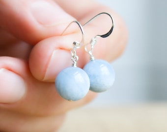 Natural Aquamarine Earrings for Courage and Calming Energy