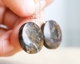 Bronzite Lever Back Earrings for Harmony and Decision Making NEW