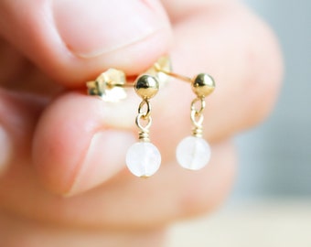 Rainbow Moonstone Stud Earrings Gold . Rainbow Moonstone Earrings Dangle . June Birthstone Earrings for Girls and Women