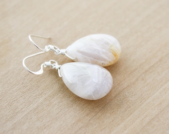 Natural Agate Earrings in Sterling Silver for Stability and Balance