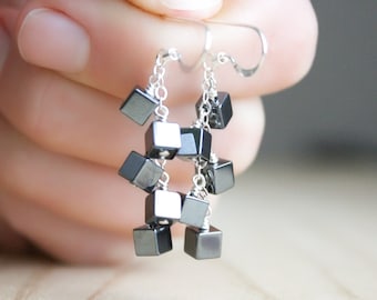 Hematite Earrings for Anxiety Relief and Meditation