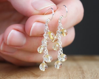 Natural Citrine Cluster Earrings for Energy and Positivity