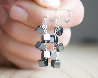 Hematite Earrings for Anxiety Relief and Meditation