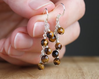 Tiger Eye Earrings for Practical Thinking and Resolving Conflict