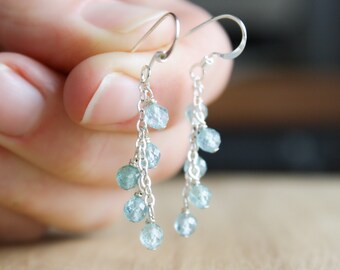 Natural Apatite Earrings in Sterling Silver for Motivation