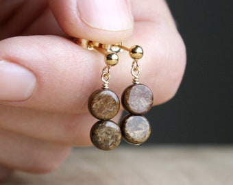 Bronzite Studs for Promoting Equality and Dispelling Negative Energy