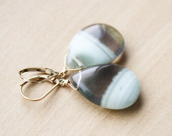 Fluorite Earrings in 14k Gold Fill for Overcoming Chaos