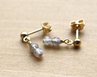 Labradorite Earrings in 14k Gold Fill for Calming the Mind and Illuminating Higher Purpose