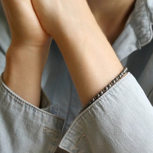 Anxiety Bracelet for Women and Men . Hematite Bracelet 4mm . Healing Crystal Bracelet Beaded image 1