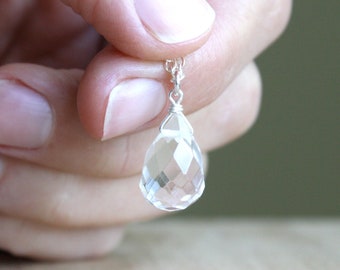 Clear Quartz Crystal Necklace for High Vibrational Energy