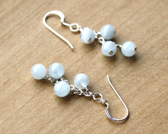 Genuine Aquamarine Earrings for Courage and Self Determination