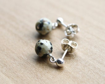 Dalmatian Stone Studs in Sterling Silver for Freedom and Adventure