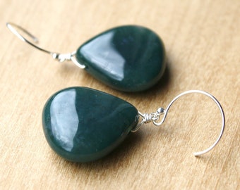 Moss Agate Earrings for Abundance and Strength