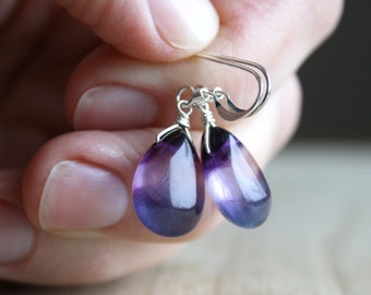 Rainbow Fluorite Earrings for Negative Energy Protection and Purification