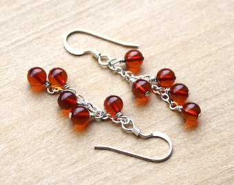 Genuine Amber Earrings in 925 Sterling Silver for Inner Balance and Clearing the Mind