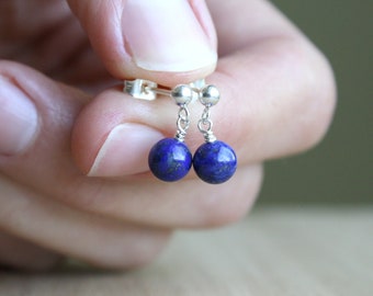 Lapis Lazuli Stud Earrings for Enlightenment and Personal Power