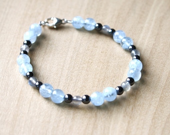 Natural Aquamarine Bracelet for Courage - Transforming Anxiety Collection