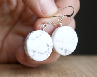 Howlite Earrings for Easing Anxiety and Realizing Ambition