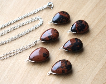 Mahogany Obsidian Necklace for Inner Strength and Protection